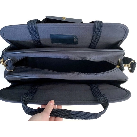 Samsonite Laptop Soft Shell Navy Blue Computer Briefcase Carry On Carrying Bag - Picture 4 of 11